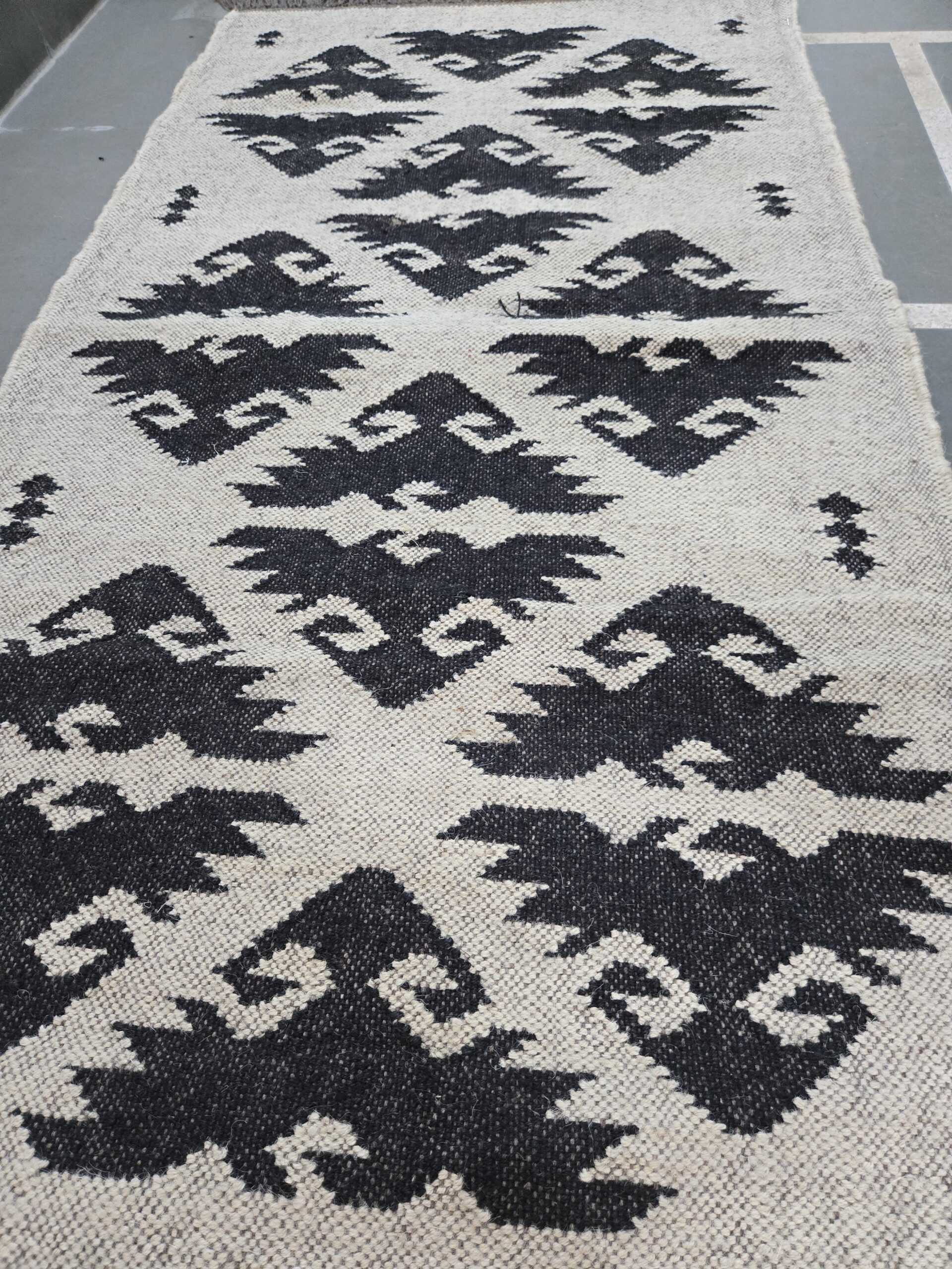 Black White Aztec Kilim