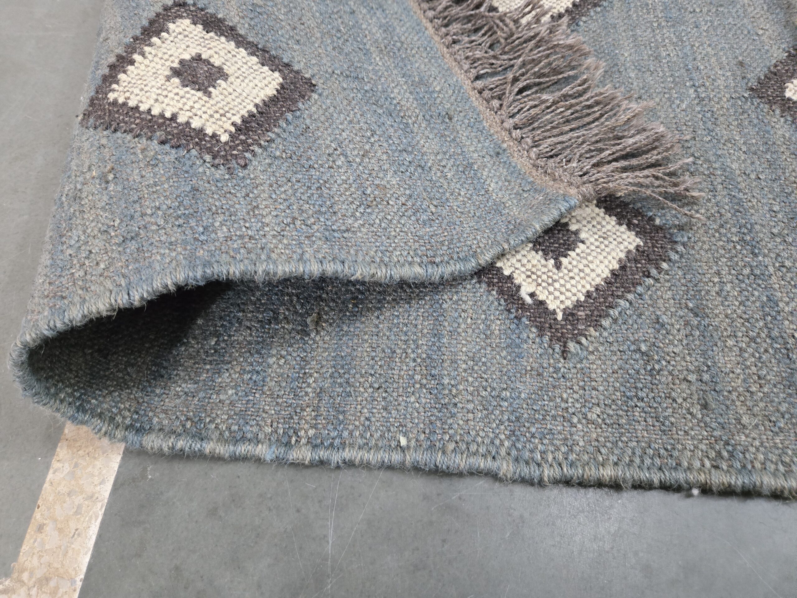 Flatweave Blue Gray Rug