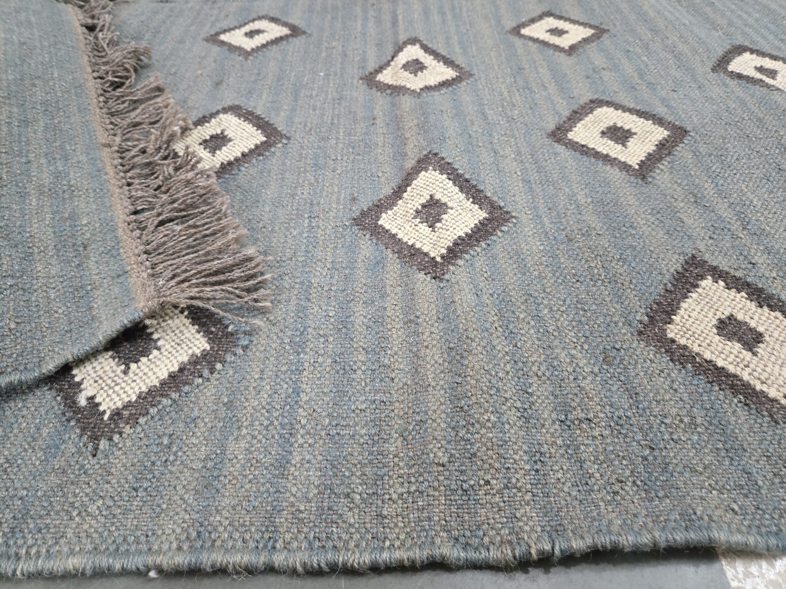 Boho Blue Gray Kilim
