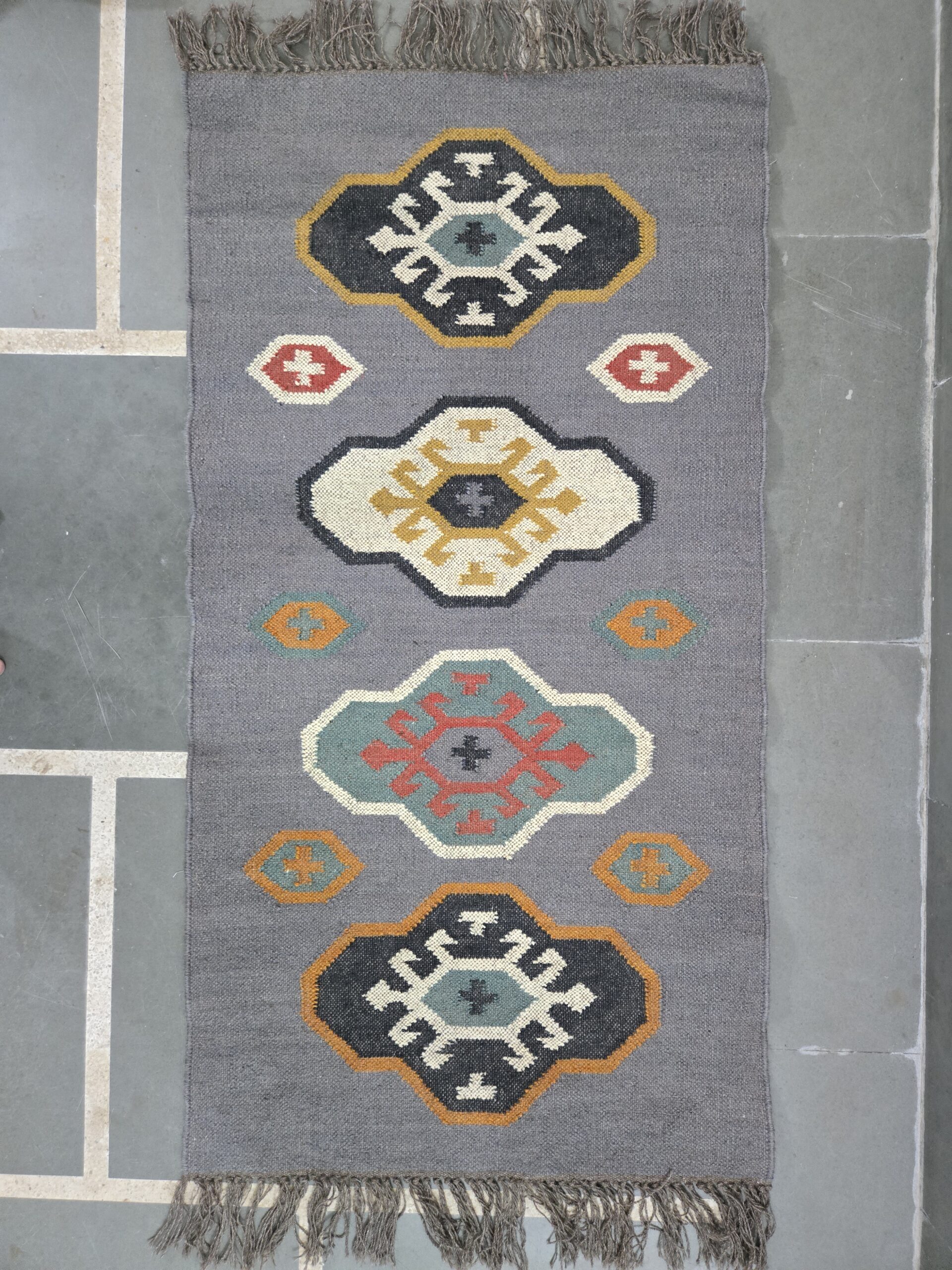 Boho Flatweave Tribal Rug
