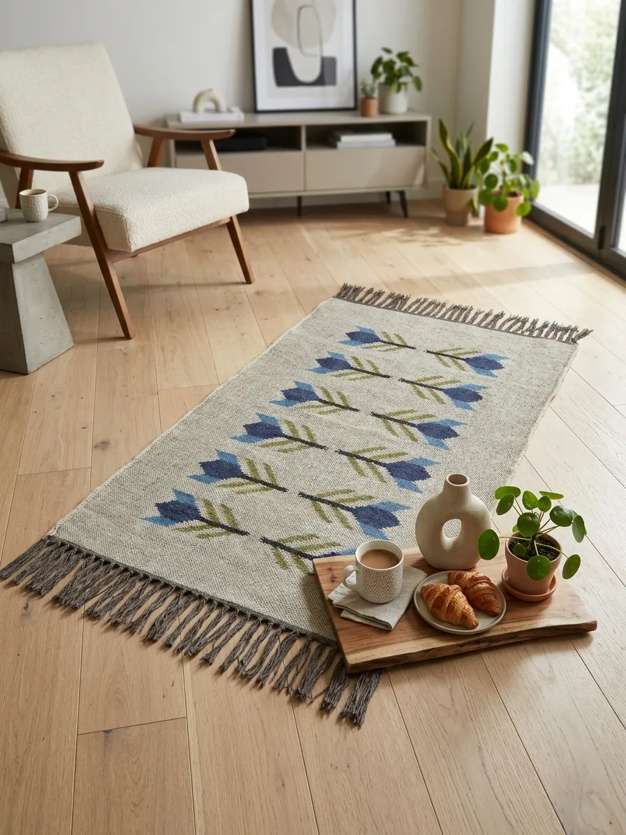 Bohemian geometric arrow floor rug
