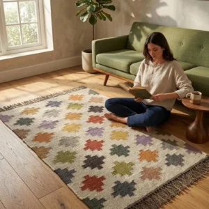 Boho living room rug design