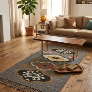 Boho medallion rug earthy colors