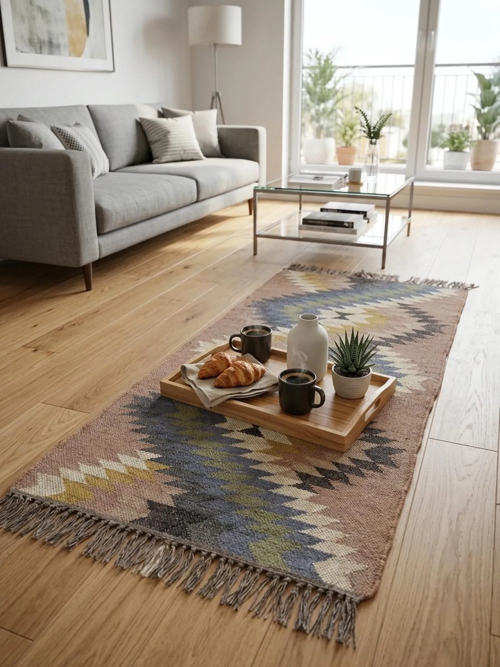 Bold zigzag tribal rug pattern