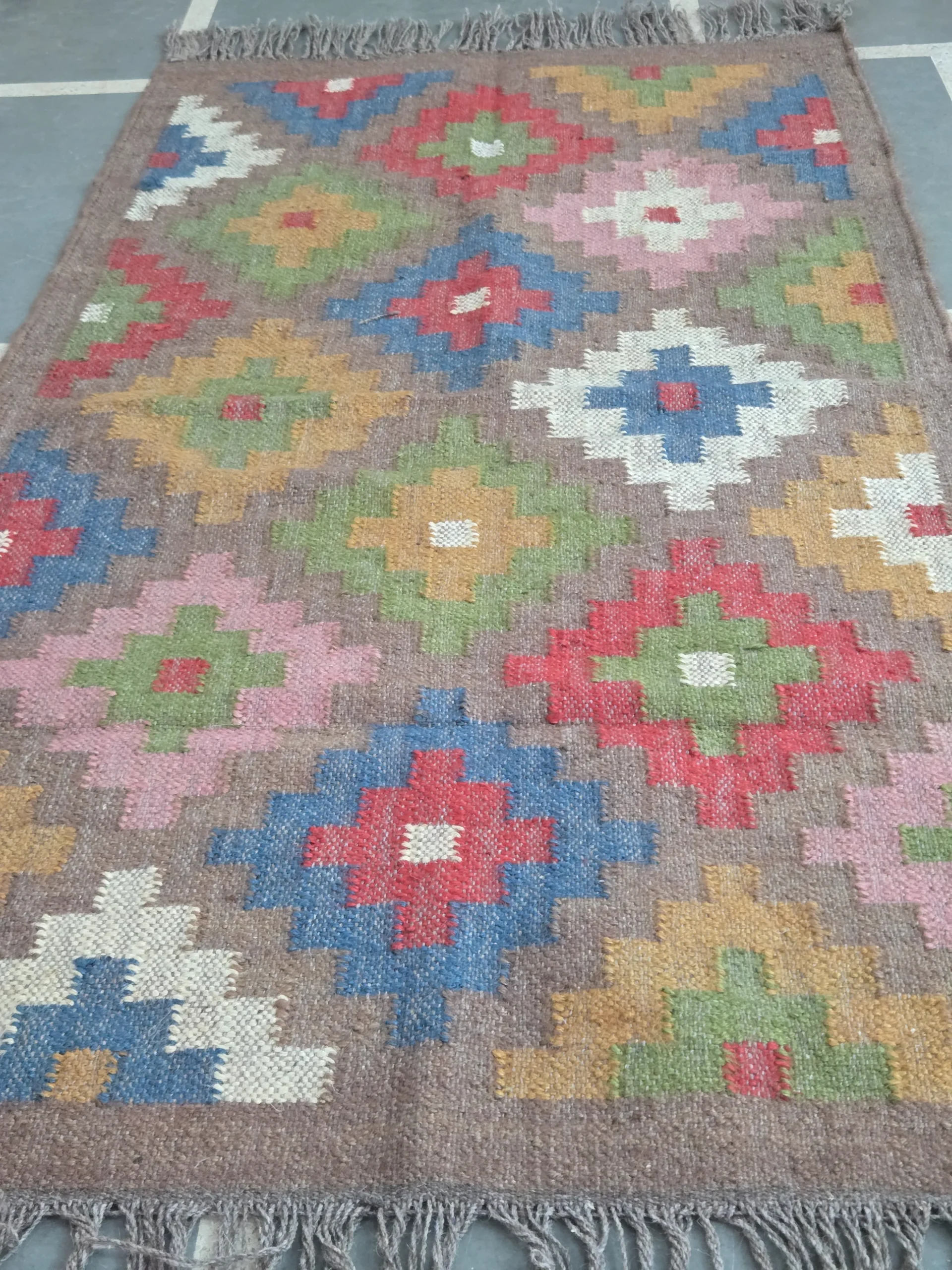 Colorful geometric bohemian area rug