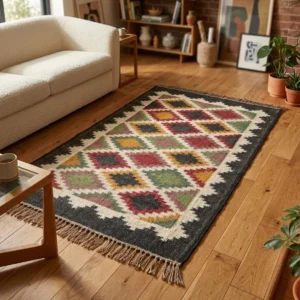 Custom size kilim rug colorful
