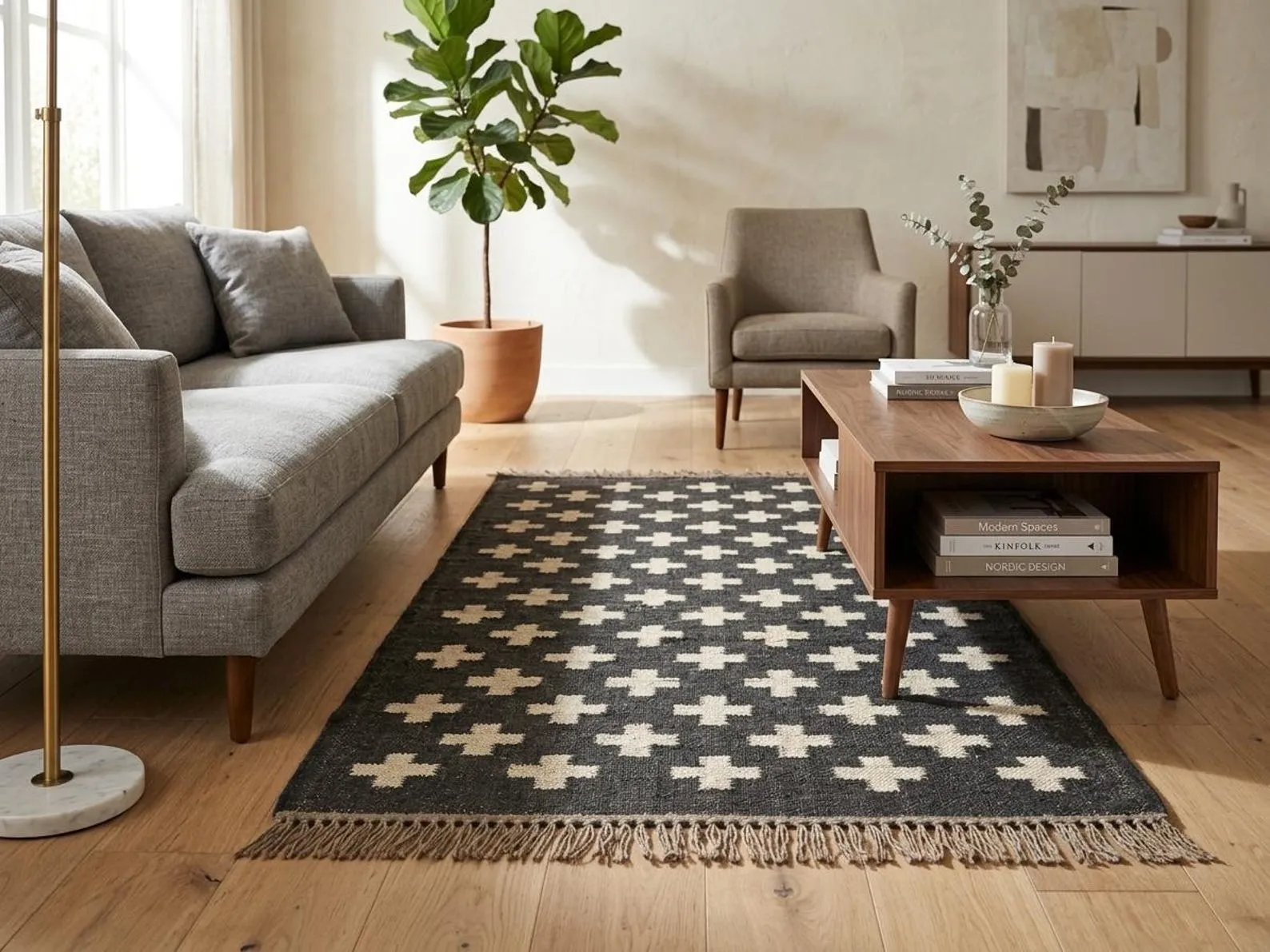 Decorative tribal runner rug design