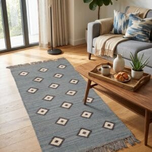 Decorative vintage boho kilim rug