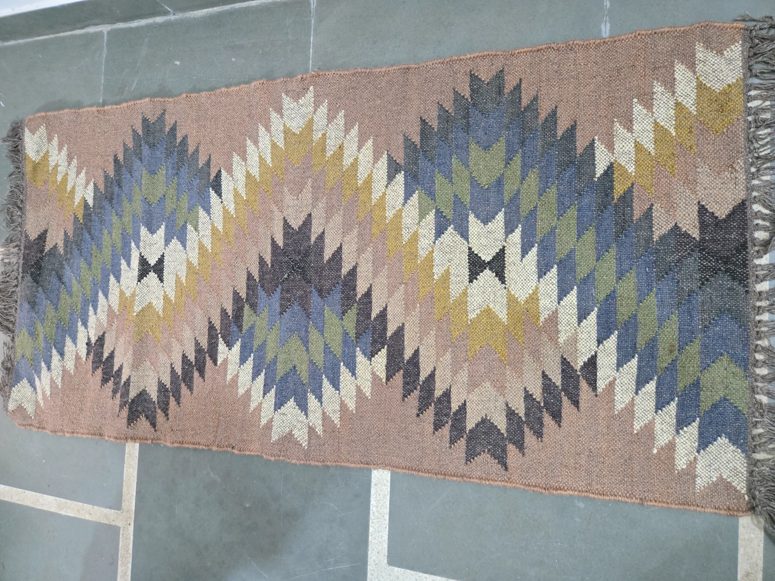 Geometric tribal Moroccan area rug