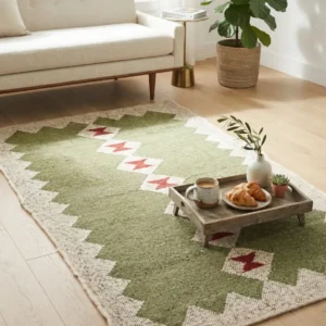 Handmade wool area rug design