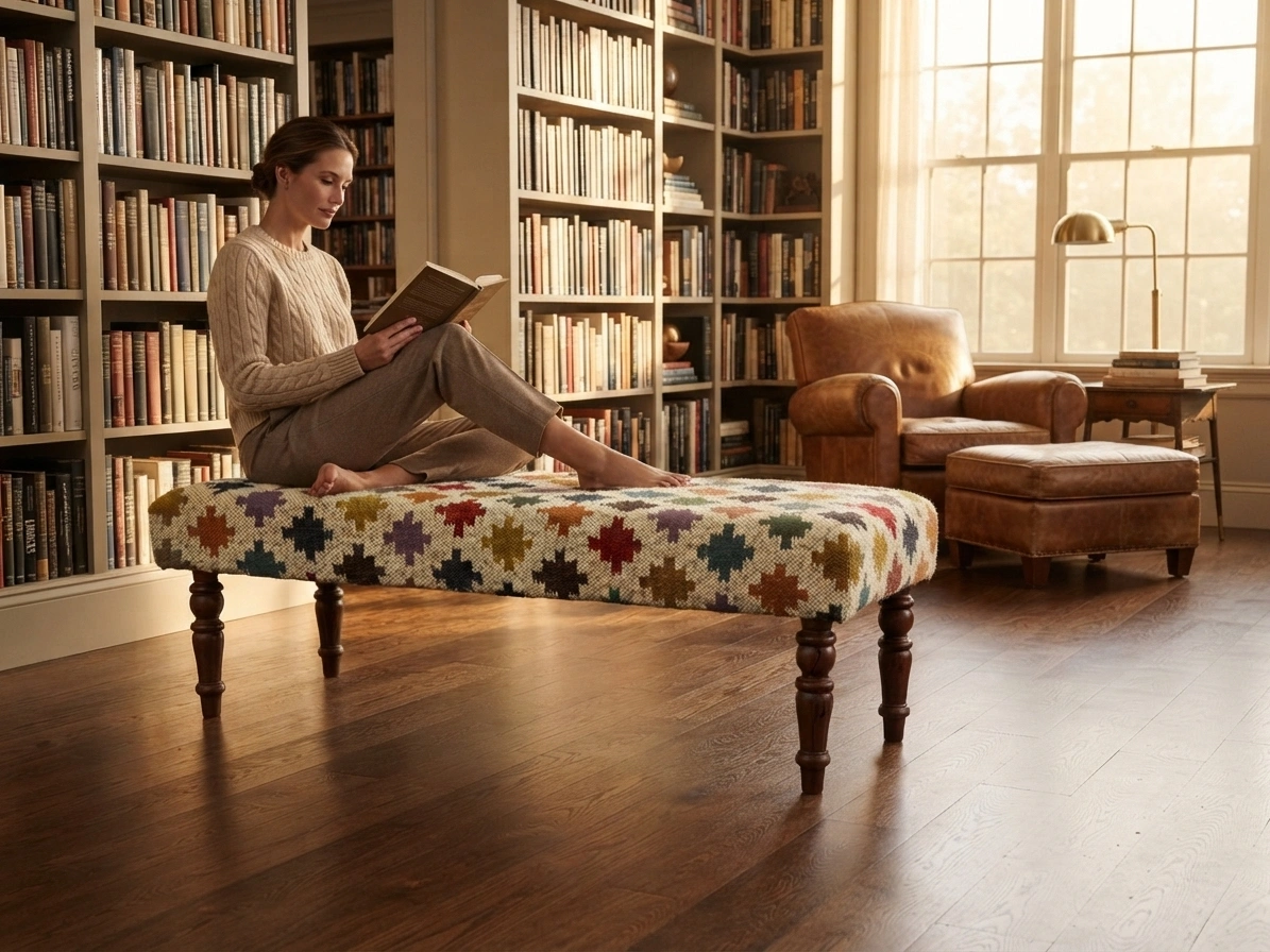 Kilim Bench in Library