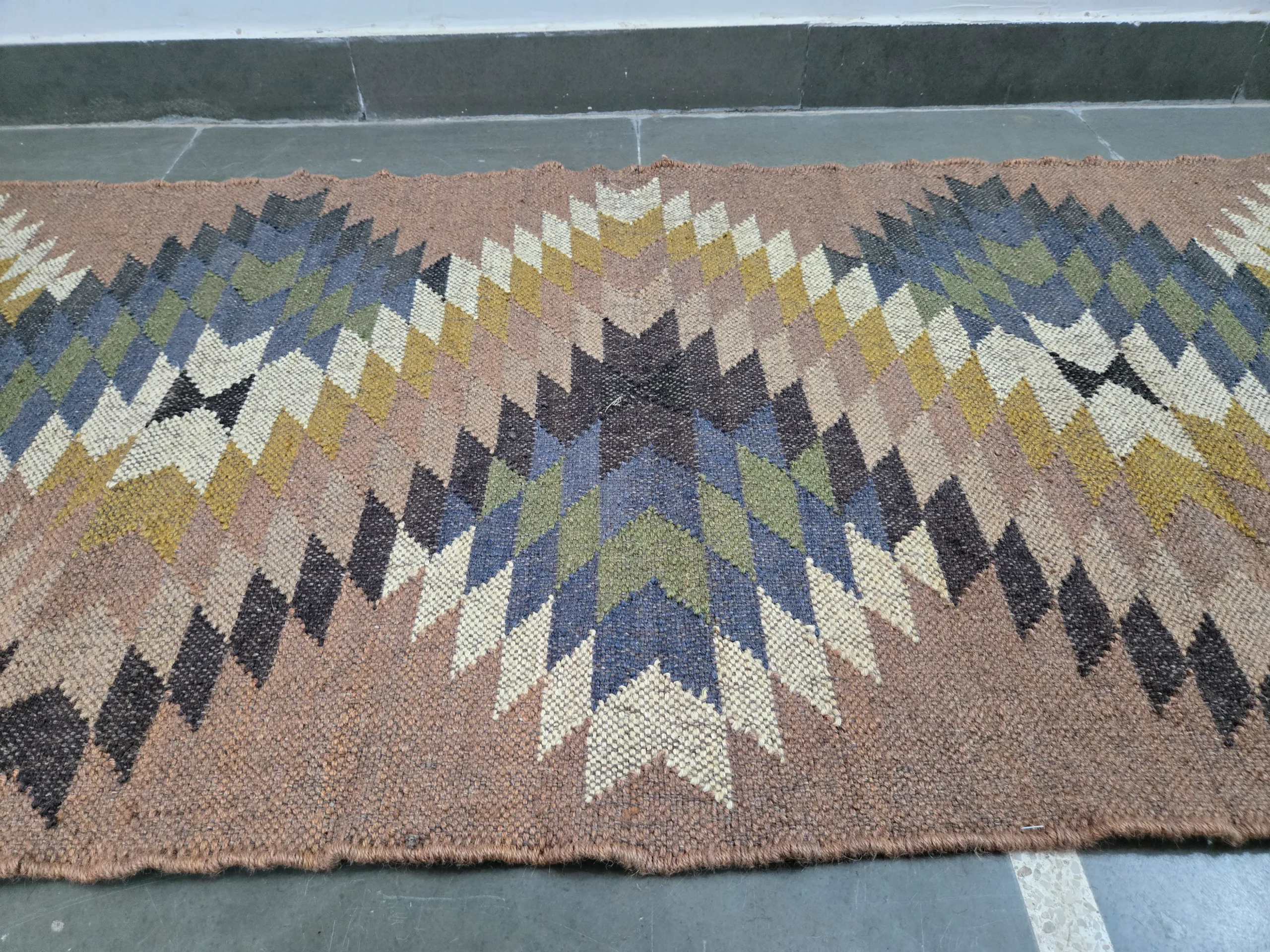 Moroccan kilim rug bold pattern