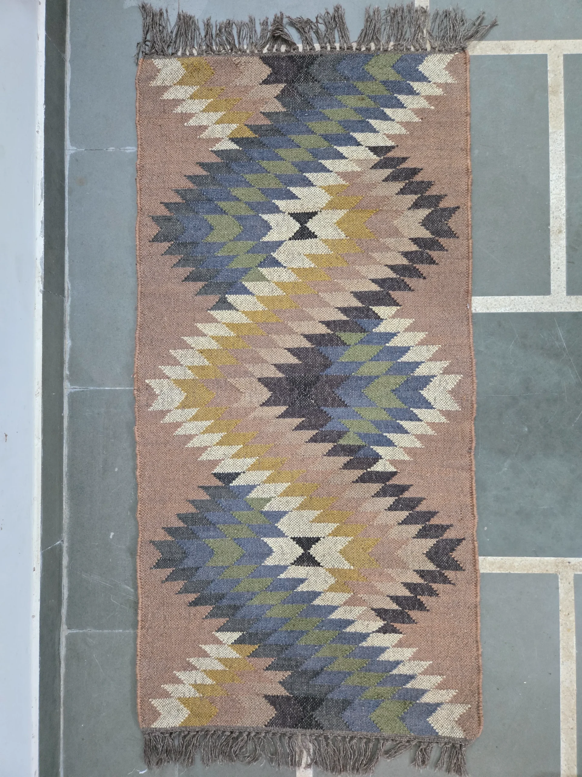 Moroccan rug geometric woven design