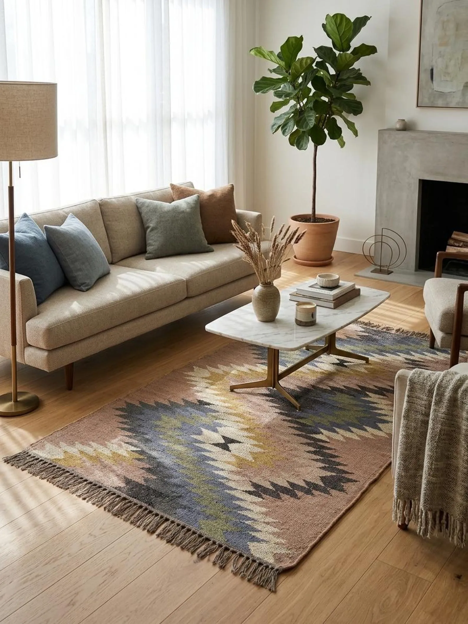 Moroccan style rug tribal pattern