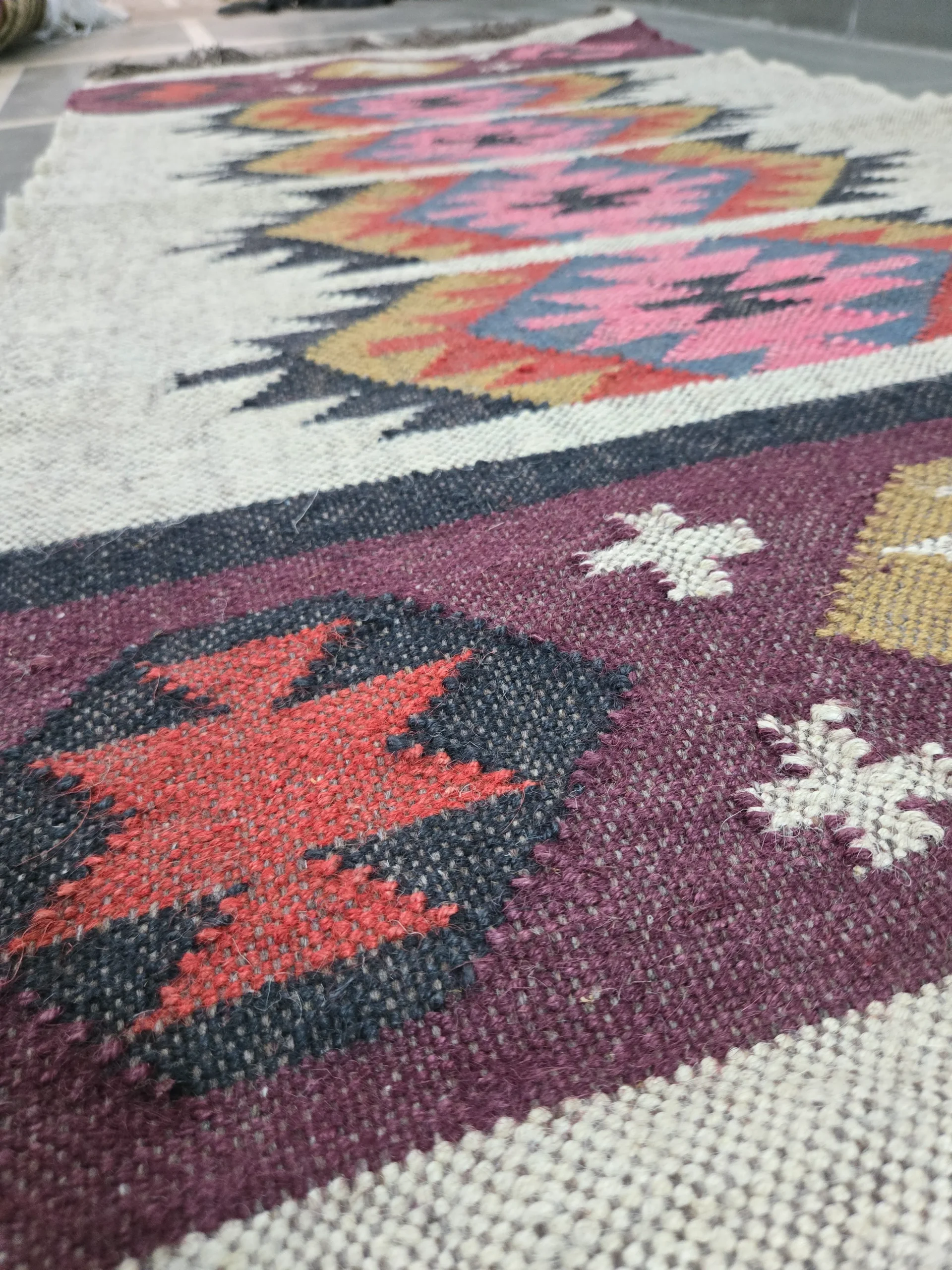 Multicolor bohemian tribal area rug