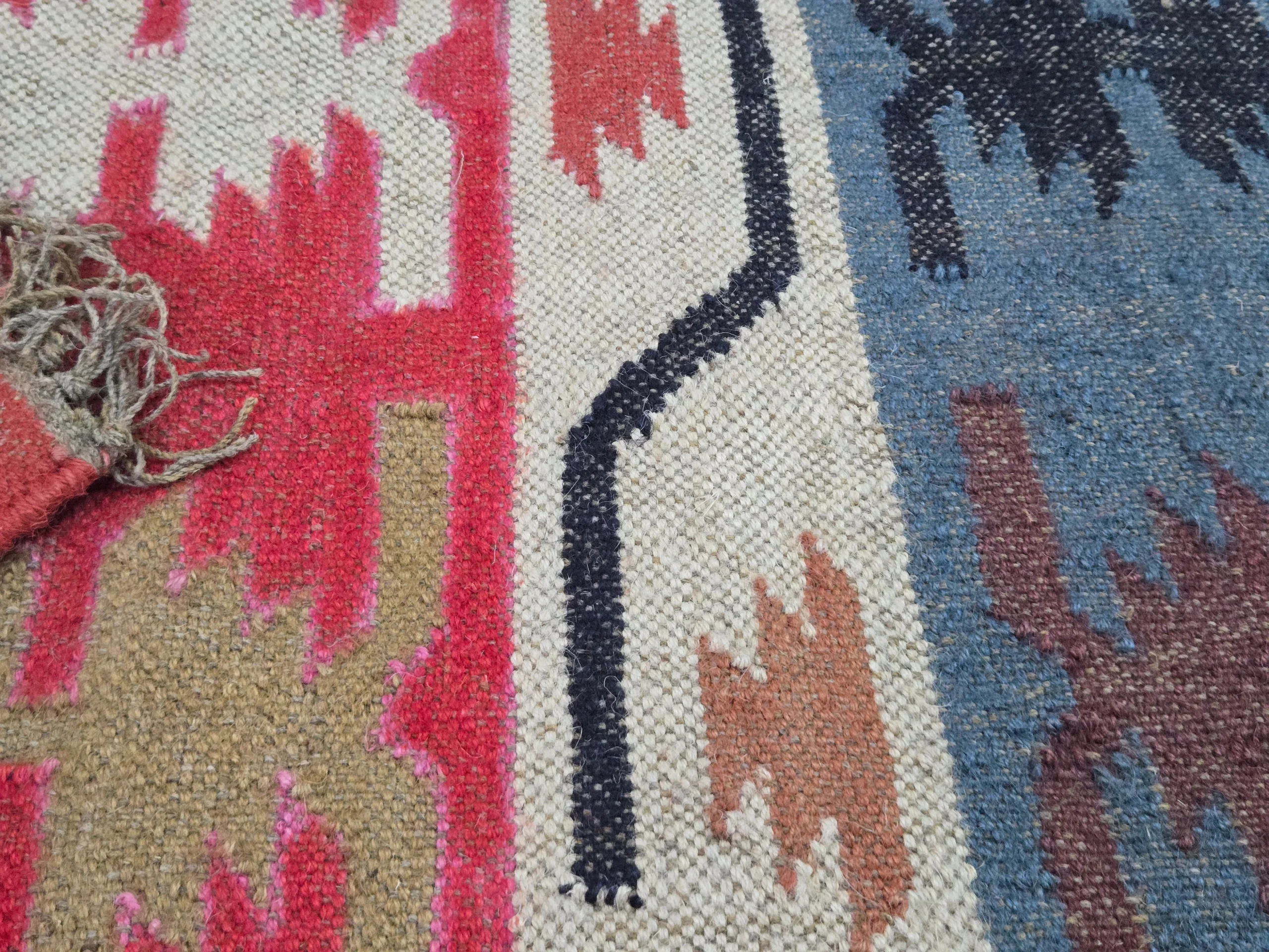 Slate blue tribal kilim rug
