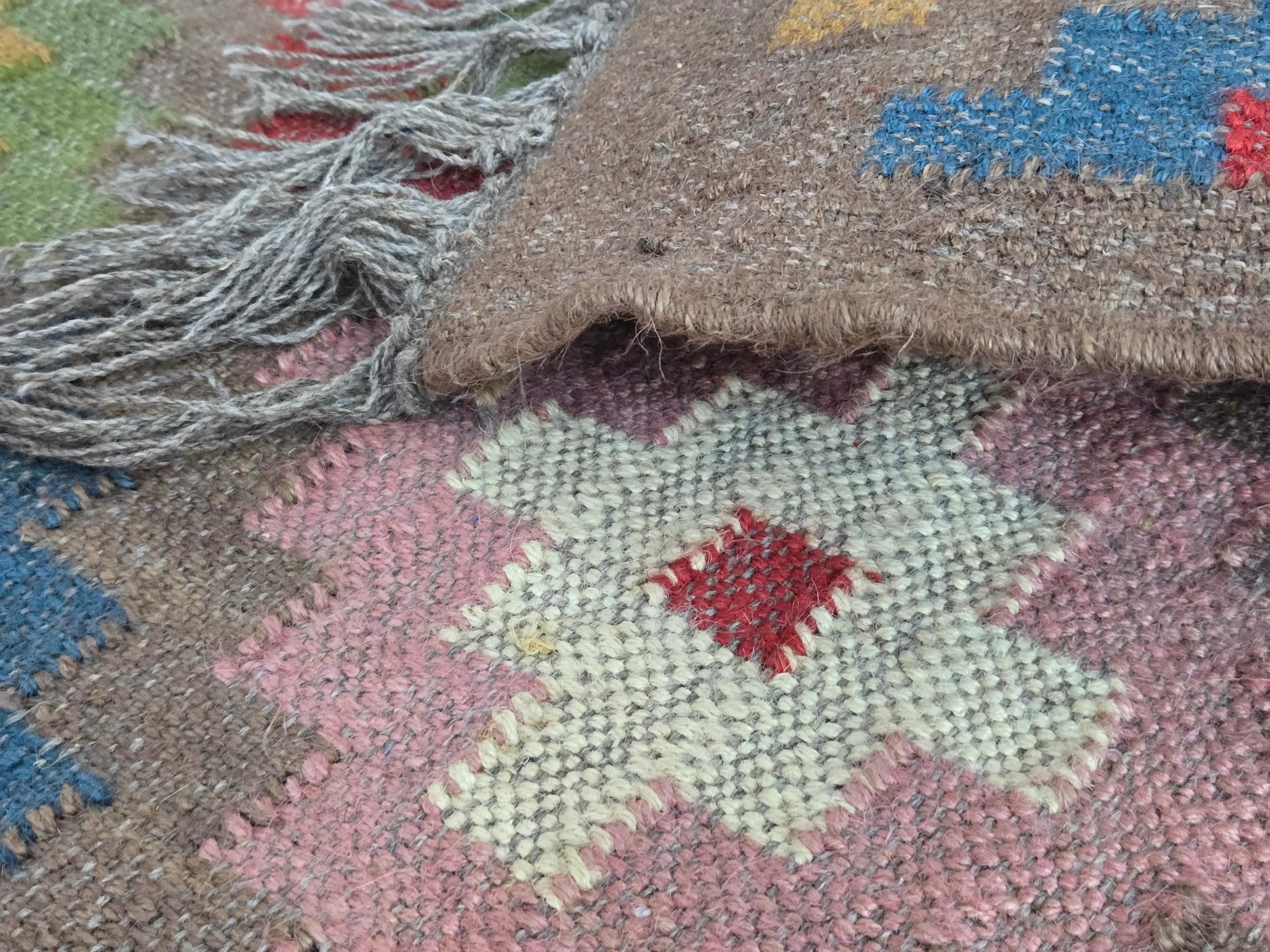 Traditional geometric motif floor rug