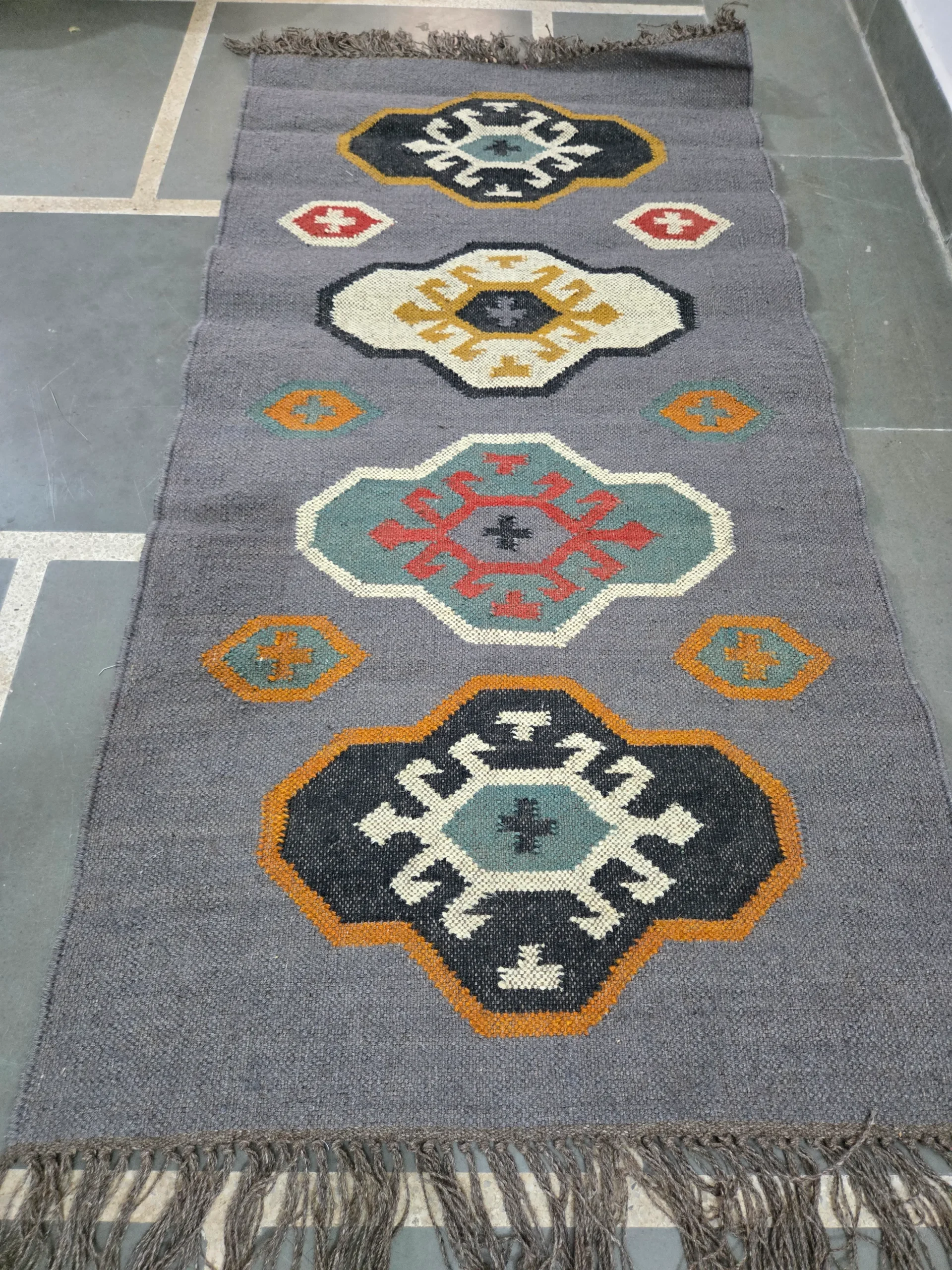 Traditional southwestern tribal rug pattern