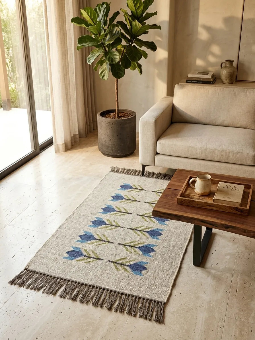 Unique arrow motif boho rug