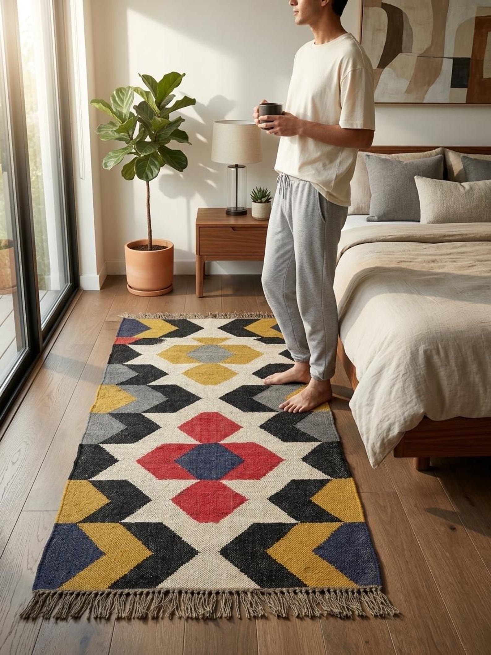 Black Cream Chevron Kilim