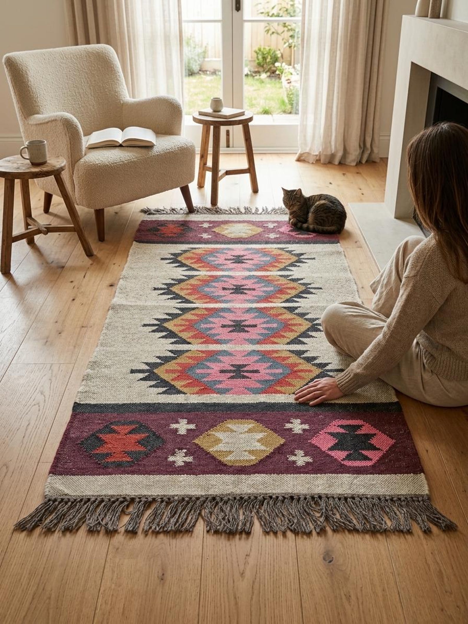 Red Blue Yellow Kilim