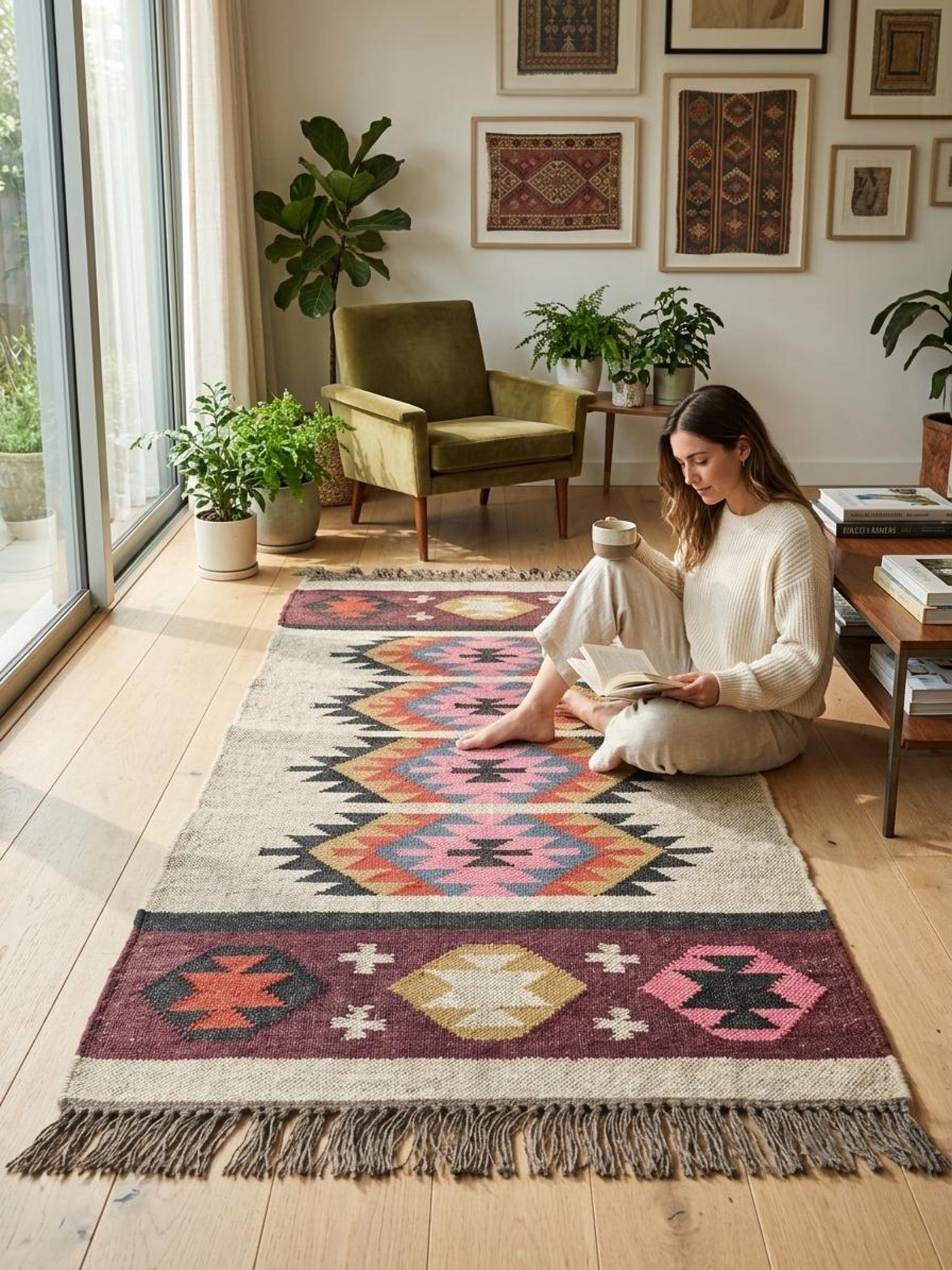 Colorful Geometric Tribal Rug