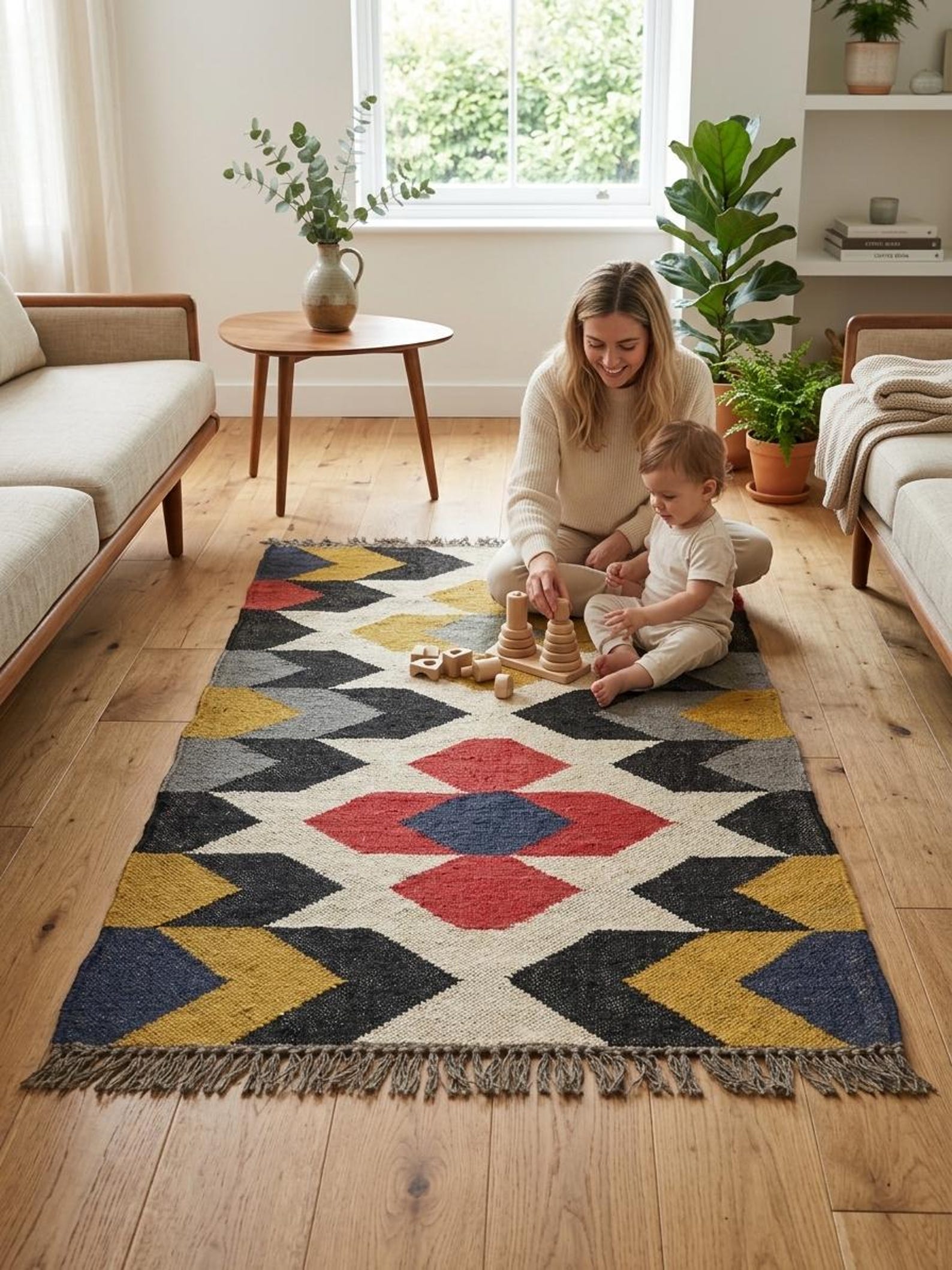 Handmade Kilim Wool Jute