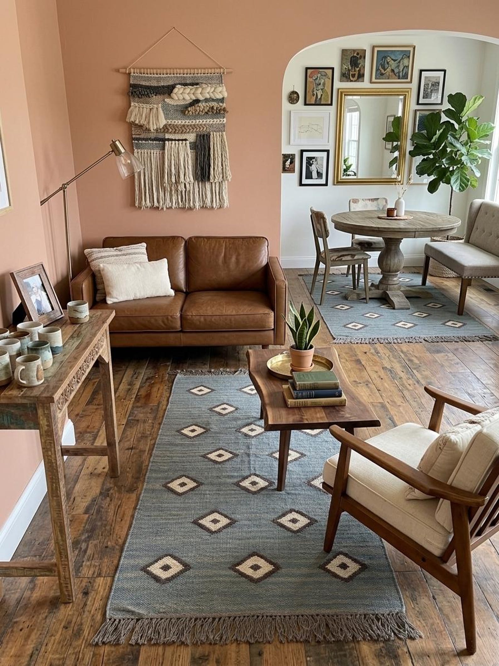Wool Jute Diamond Rug
