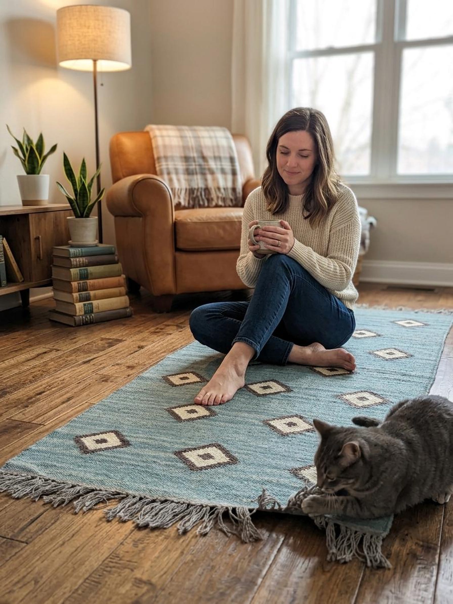 Vintage Geometric Kilim Rug