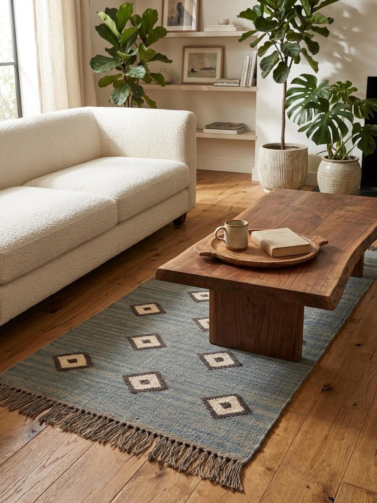 Blue Gray Kilim Rug