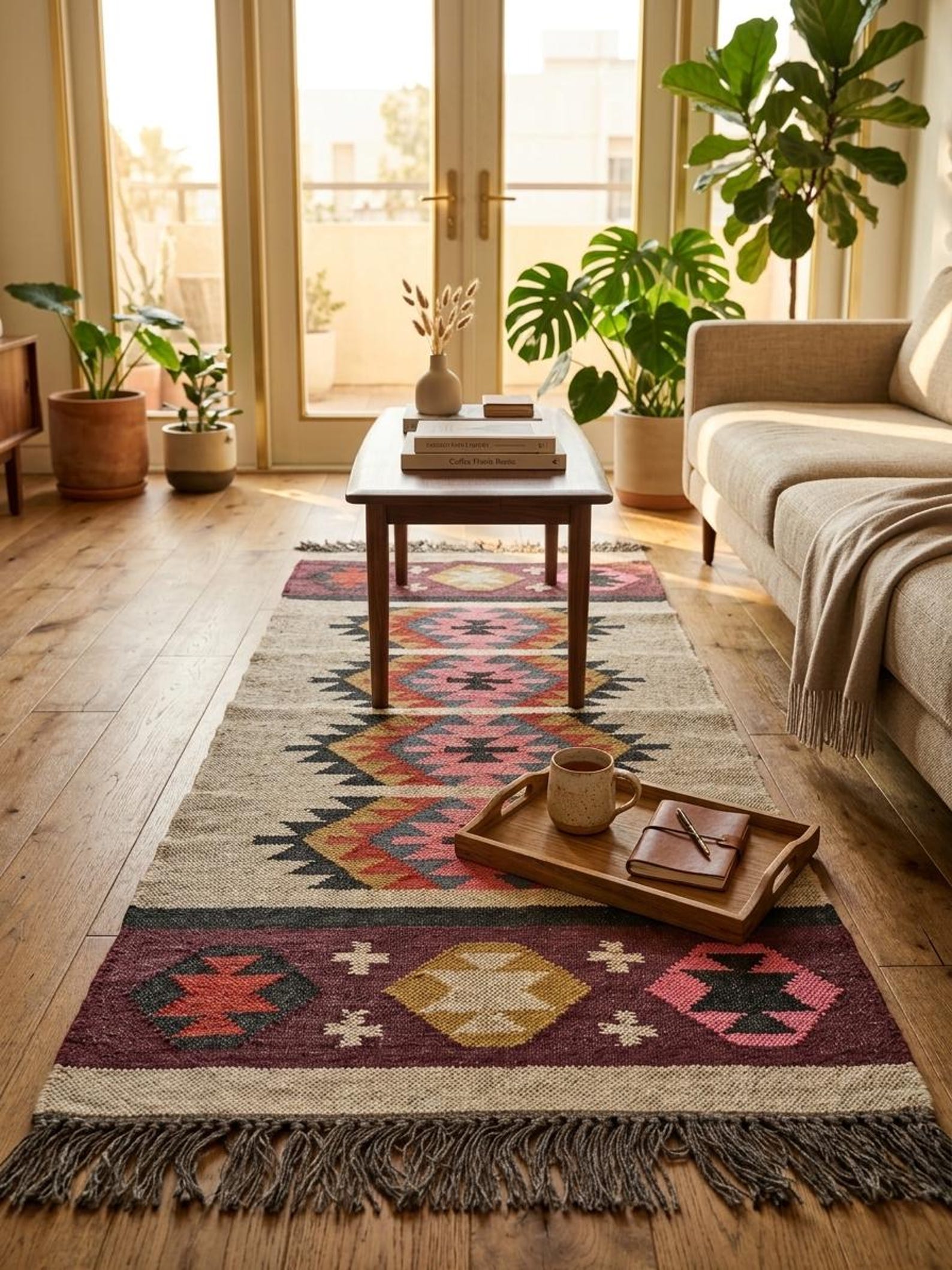 Handwoven Wool Jute Kilim