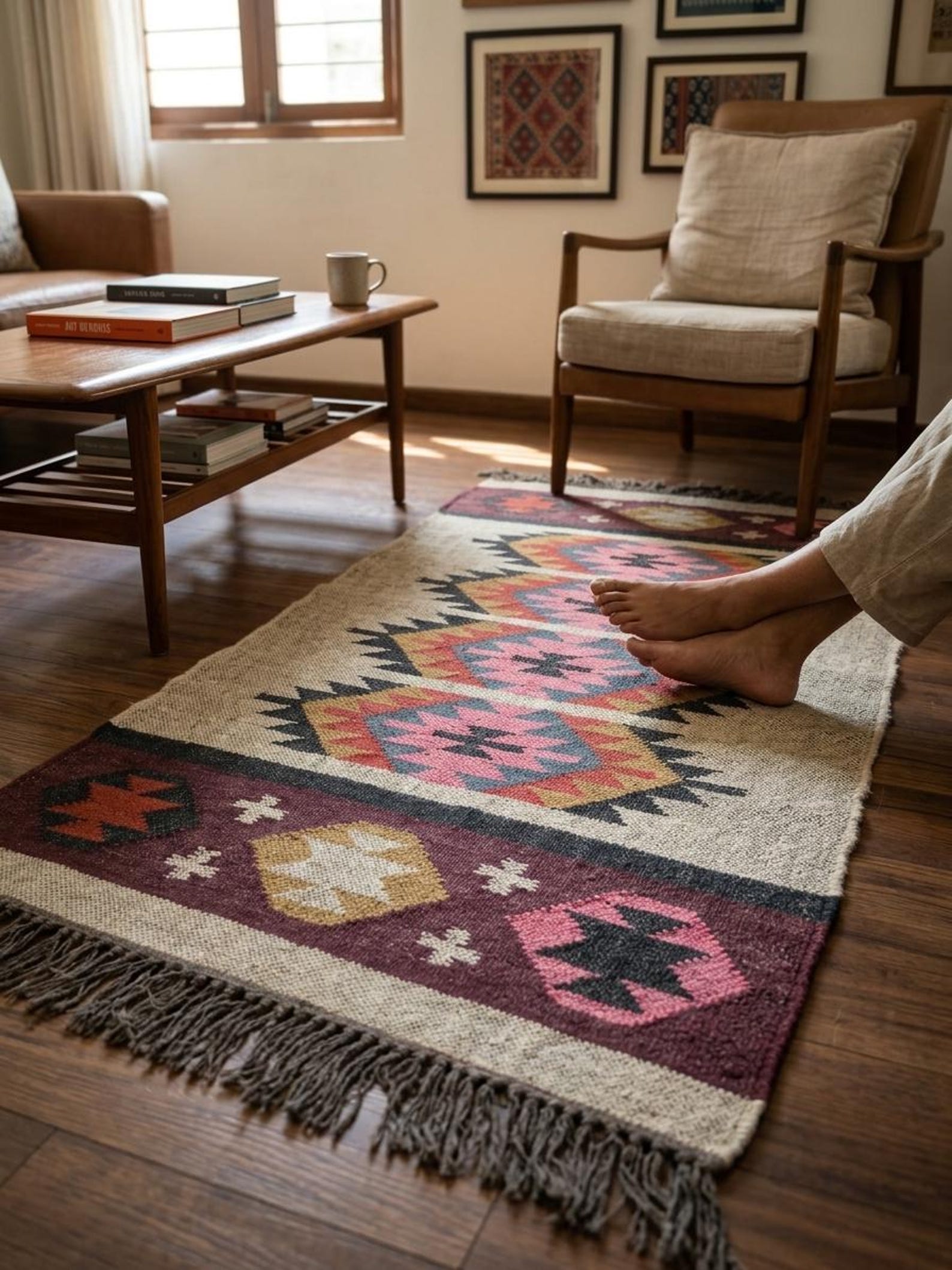 Colorful Tribal Diamond Rug