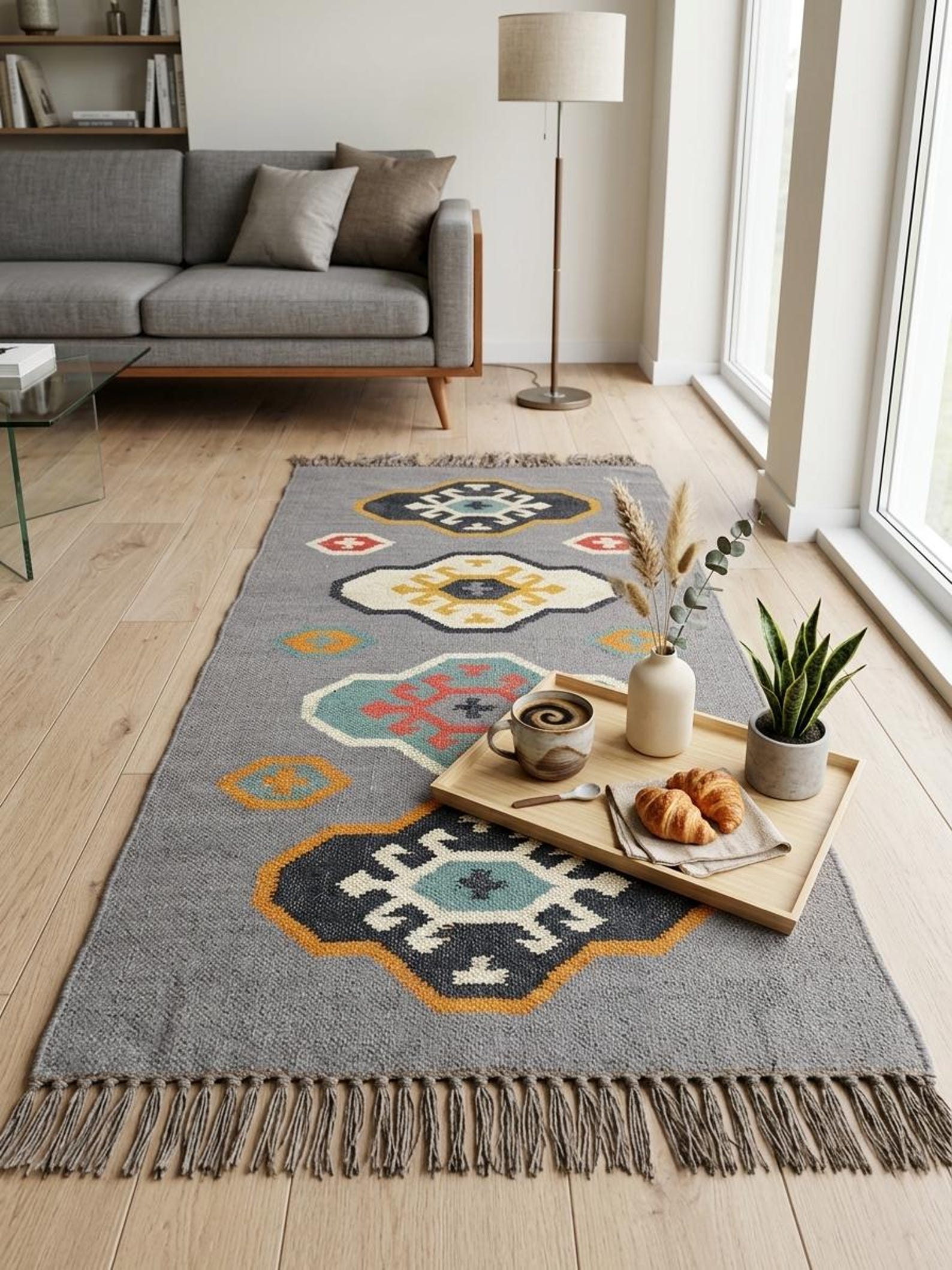 Geometric Tribal Kilim Rug