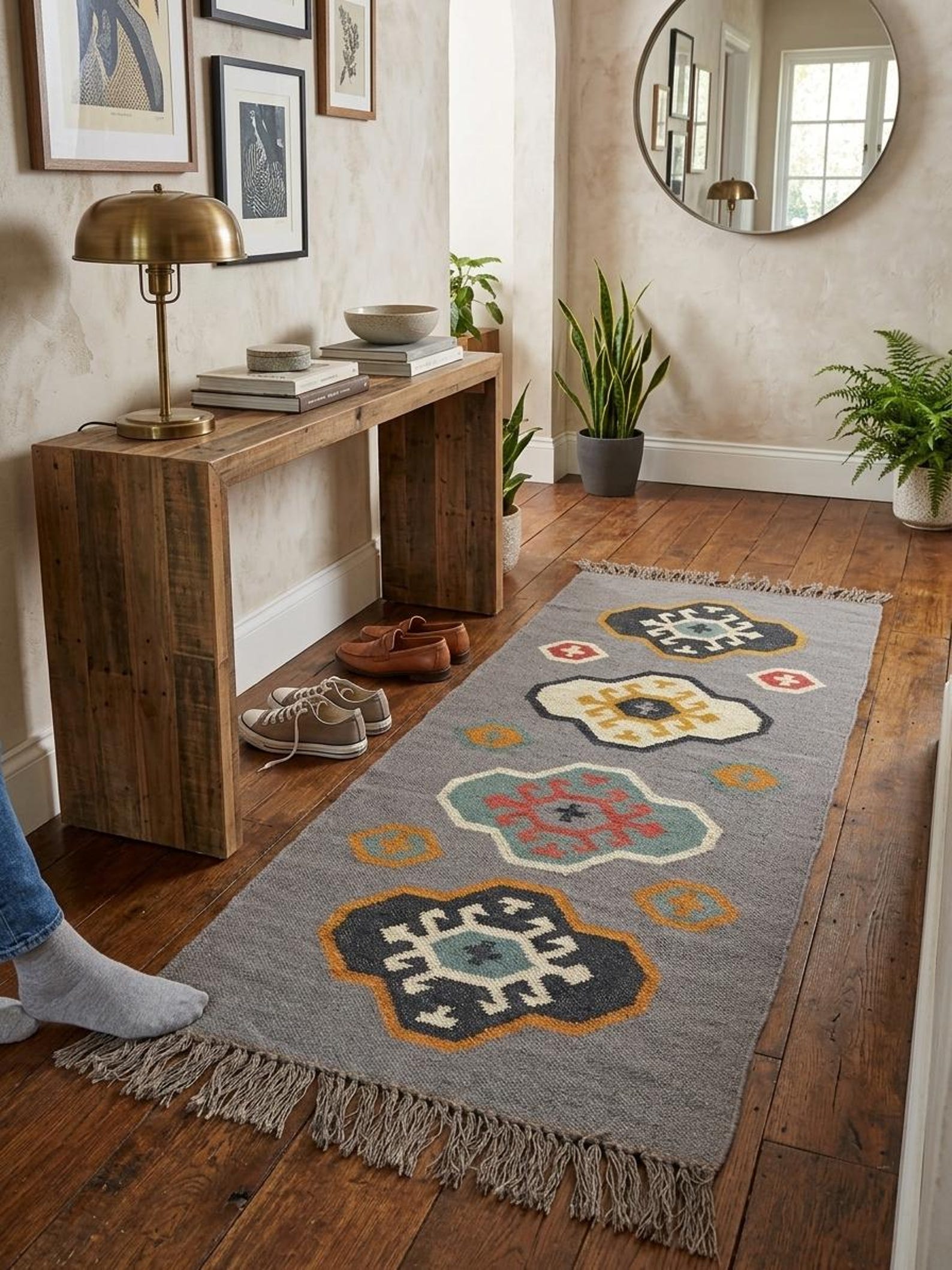 Tribal Motif Kilim Rug