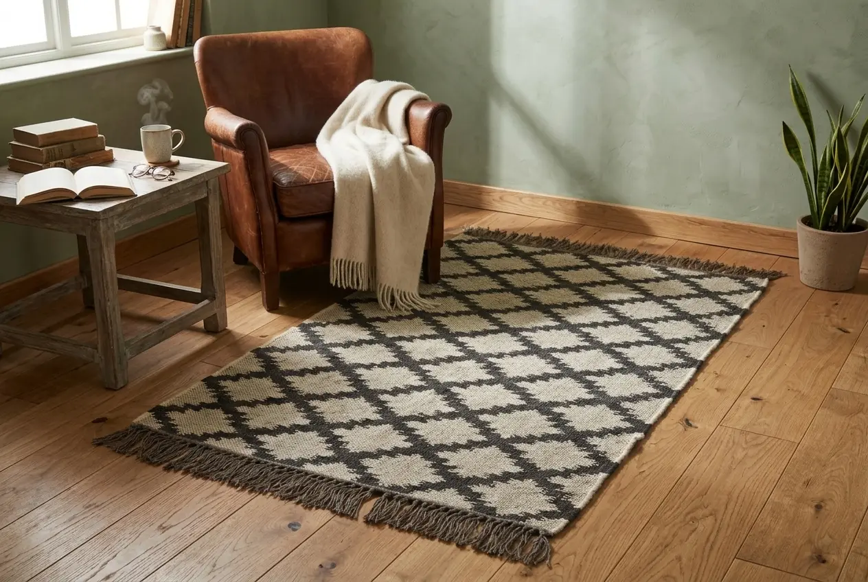 indian handwoven area rug decor
