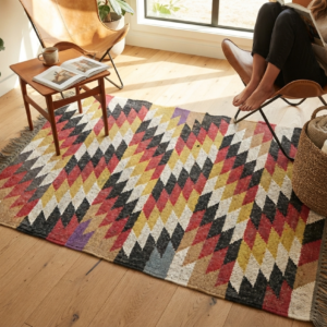 traditional Indian dhurrie rug