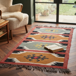 tribal geometric area rug