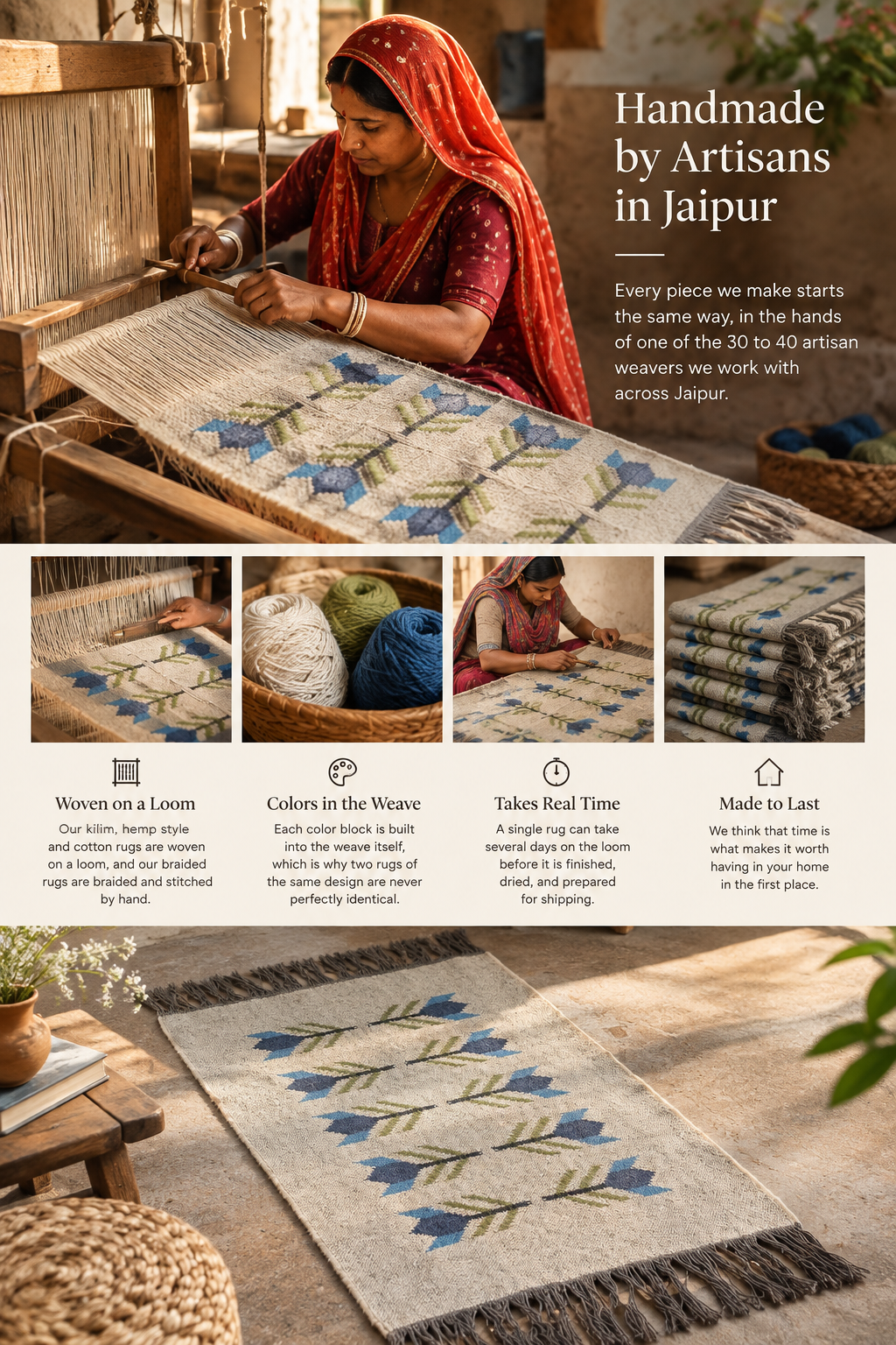 Artisician making rug
